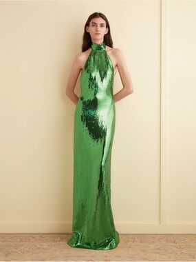 Bode New Siren Gown Dress Green Size 2